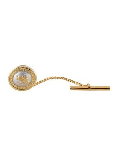 Pre-owned Burberry Two-tone Equestrian Tie Pin In Multicolor