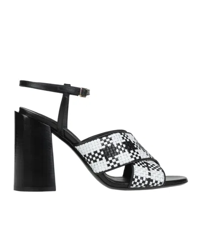 Burberry Two-tone High-heel Sandals In Black