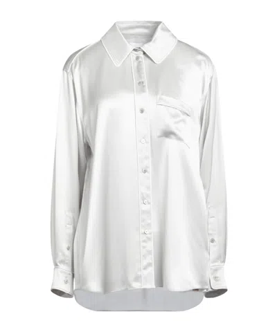 Burberry Twotone Satin Shirt In Silver