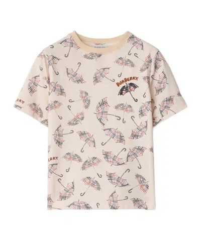 Burberry Umbrella Cotton T-shirt In Brown