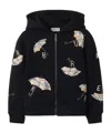 Burberry Umbrella Logo Cotton Zip Hoodie In Multi