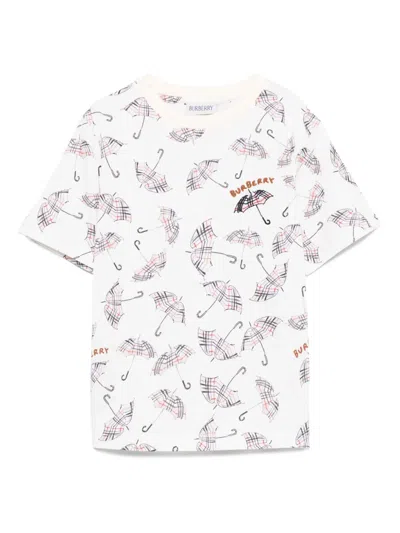 Burberry Umbrella-print Cotton T-shirt In White