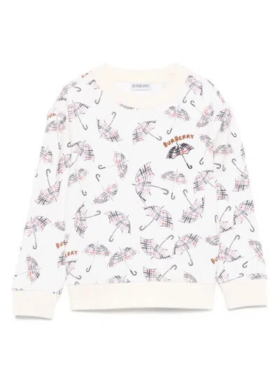 Burberry Umbrella-print Sweatshirt In White