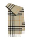 Burberry Unisex Check Cashmere Scarf In Light Sage