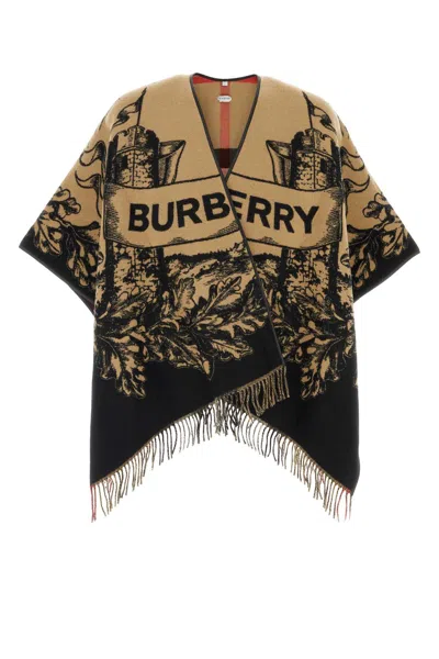 Burberry Unisex Embroidered Wool Reversible Cape In Printed