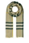 BURBERRY BURBERRY UNISEX EMBROIDERED WOOL SCARF