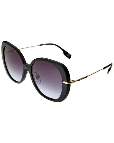 Burberry Unisex Eugenie 55mm Sunglasses In Black