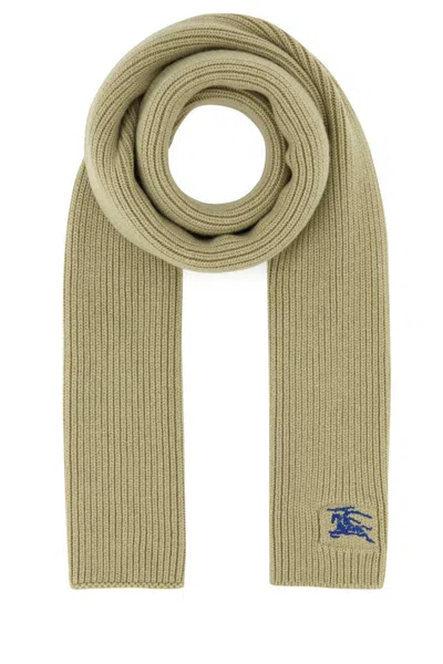Burberry Ribbed Cashmere Scarf In Green