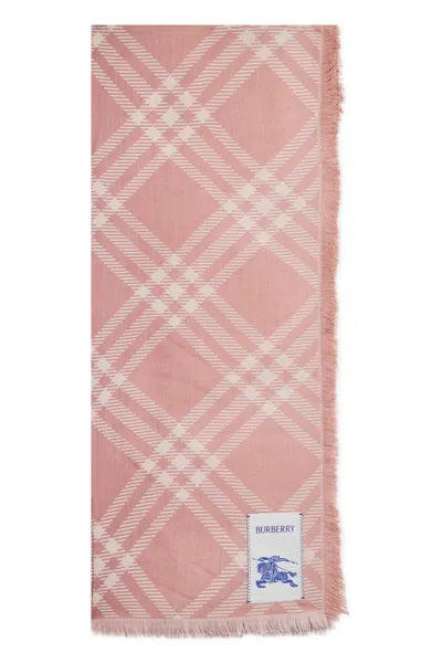 Burberry Unisex Silk And Wool Scarf In Pink