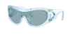 Burberry 138mm Irregular Shield Sunglasses In Blue