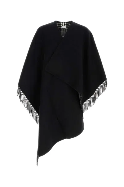 Burberry Unisex Wool Cape In Black