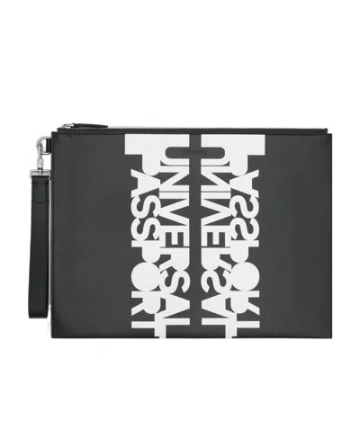 Burberry Universal Passport Zipped Pouch In Black