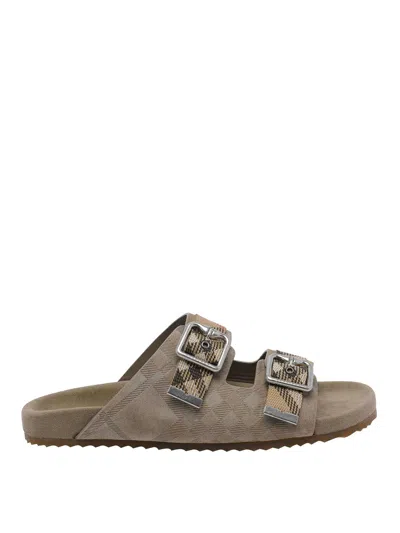 Burberry Urchin Check Sandal In Neutral