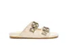 Burberry Checked Canvas Jacquard-trimmed Suede Sandals In Neutral