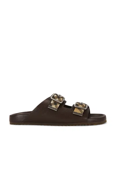 Burberry Urchin Leather Sandal In Brown