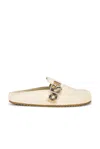 Burberry Slip-on Clog With Suede Finish And Buckle Detail In Bake