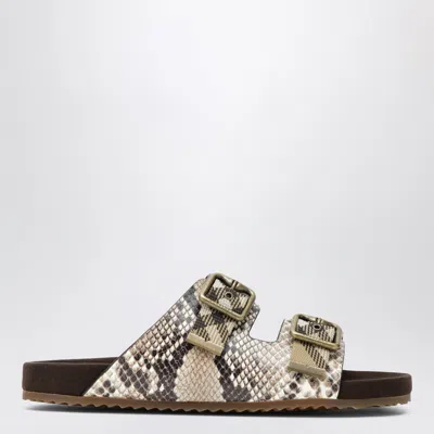 BURBERRY BURBERRY URCHIN SANDALS IN LEATHER WITH PYTHON PRINT
