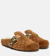 Burberry Check-pattern Buckle-fastening Slippers In Brown