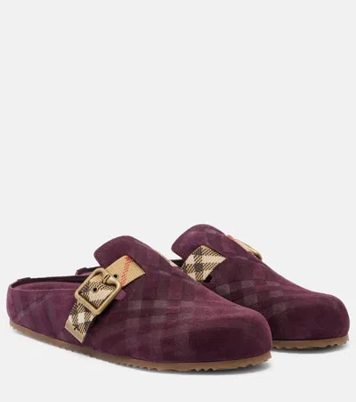 Burberry Urchin Leather Mules Smooth Calfskin In Brown