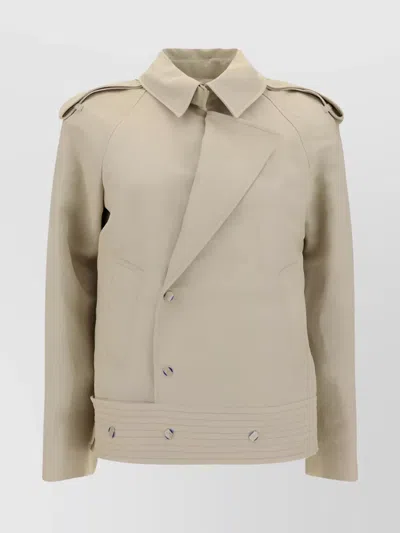 Burberry Utility Jacket Notch Lapel In Brown