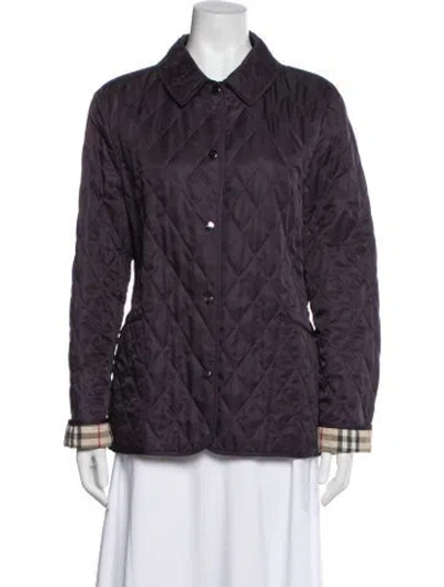 Pre-owned Burberry Utility Jacket In Purple