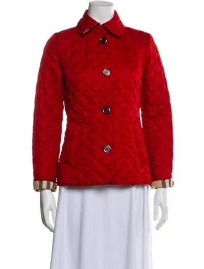 Pre-owned Burberry Utility Jacket In Red