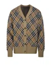Burberry V-neck Cardigan With Buttons In Brown