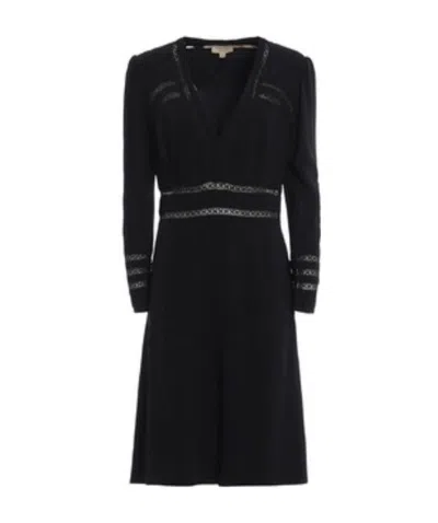 Burberry V-neck Dress In Black