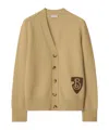 Burberry V-neck Knitted Cardigan In Sand-colored