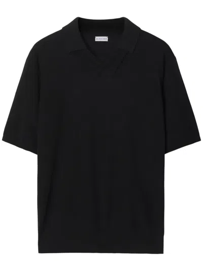 BURBERRY V-NECK WOOL POLO SHIRT