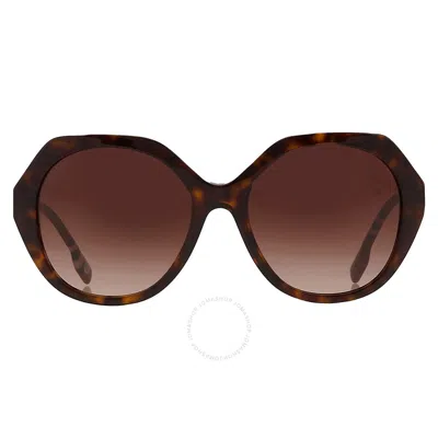 Burberry Vanessa Brown Gradient Geometric Ladies Sunglasses Be4375 401713 55 In Brown / Dark