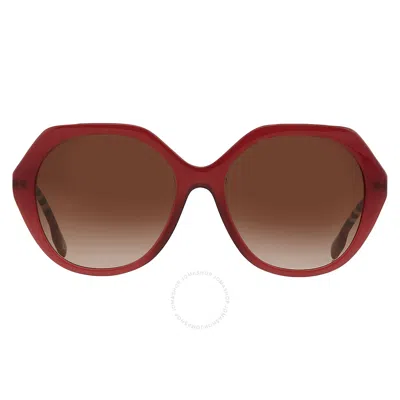 Burberry Vanessa Brown Gradient Geometric Ladies Sunglasses Be4375 401813 55 In Red
