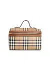 Burberry Women Beige Crossbody Bag With Adjutable And Removable Shoulder Strap And All-over Check Mo In Nude