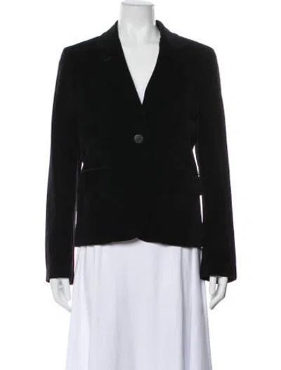 Pre-owned Burberry Velour Blazer In Black