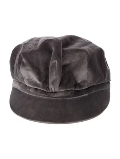 Pre-owned Burberry Velvet Cap In Gray