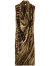 Burberry Logo Sleeveless Dress In Gold