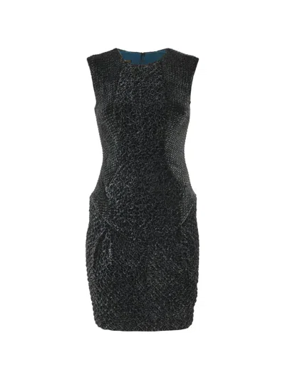 Pre-owned Burberry Velvet Mini Dress In Green