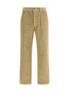 Burberry Corduroy Pant With Embroidered Plaid Pattern In Multi