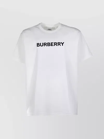 Burberry Logo Print Cotton Oversized T-shirt In White