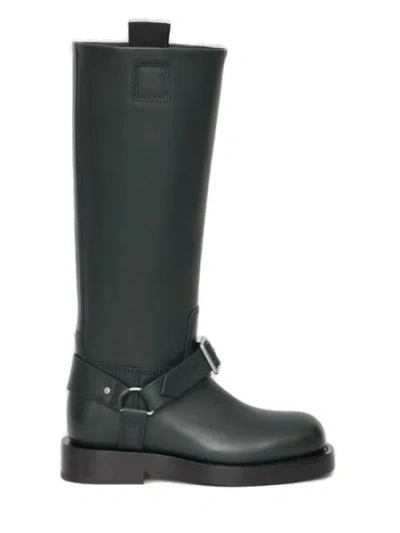 Burberry Versatile Saddle Knee-high Boots For Women In Green