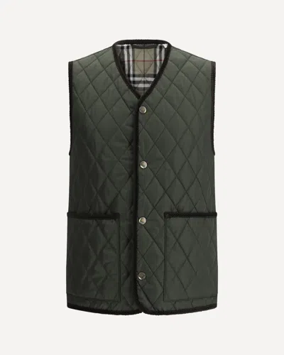 Burberry Diamond-quilted Gilet In Black