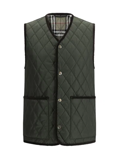 Burberry Diamond-quilted Gilet In Black
