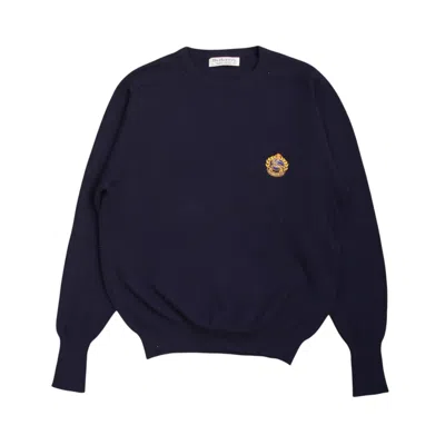 Pre-owned Burberry Vintage 90's S London Old Logo Wool Sweater In Blue