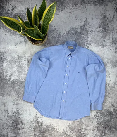 Pre-owned Burberry Vintage Basic Thomas  Blue Logo Longsleeve Shirt