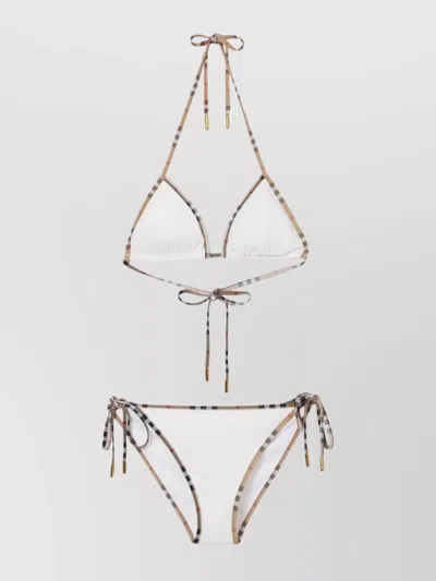 BURBERRY VINTAGE BIKINI WITH BEADED TRIANGLE DETAIL