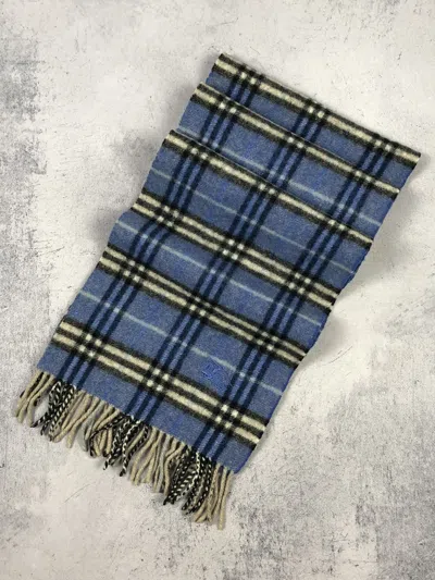 Pre-owned Burberry Vintage  London Nova Check Plaid Lambswool Scarf In Multi