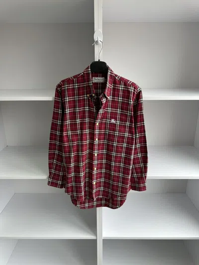 Pre-owned Burberry Vintage S Nova Check Classic Shirt In Red