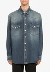 Burberry Light Blue Solid Shirt In Blue