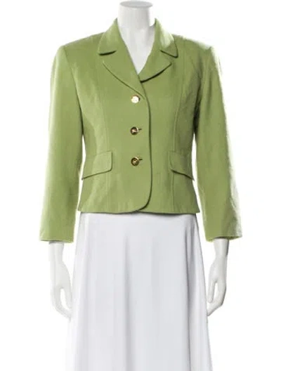 Pre-owned Burberry Vintage Camel Hair Blazer In Green