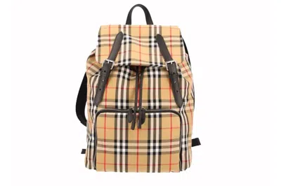 Pre-owned Burberry Vintage Check Backpack Beige